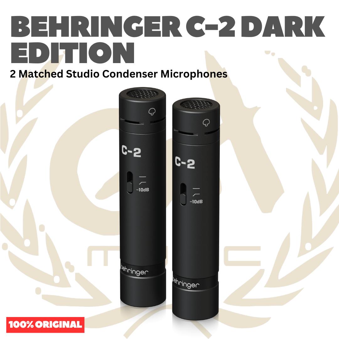 Behringer C-2 Dark Edition 2 Matched Studio Condenser Microphones - Mic Kondenser C2 Mik Kondensor Sepasang Original Asli