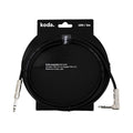 Koda Essential KBC Series Straight TRS 1/4 inch to Angled TRS 1/4 inch Balanced Cable - Kabel Instrumen