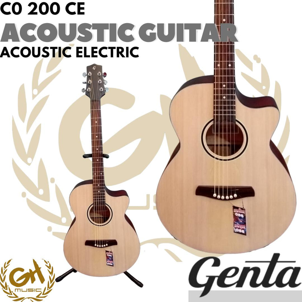 Genta CO 200 CE Acoustic Electric Guitar - Gitar Akustik CO200CE