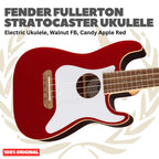 Fender Fullerton Stratocaster Ukulele - Ukulele Elektrik Body Stratocaster Mini 4-Senar With Preamp Original Asli