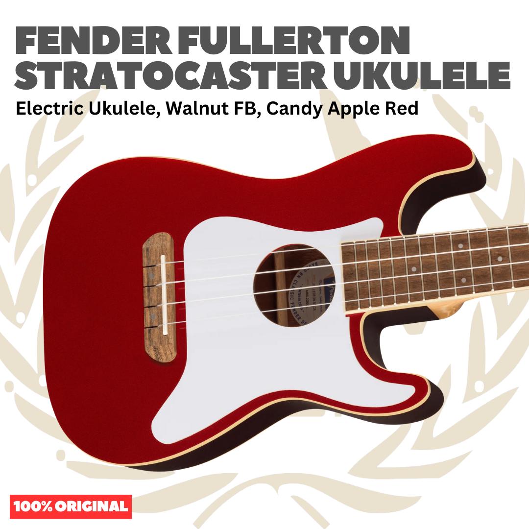 Fender Fullerton Stratocaster Ukulele - Ukulele Elektrik Body Stratocaster Mini 4-Senar With Preamp Original Asli