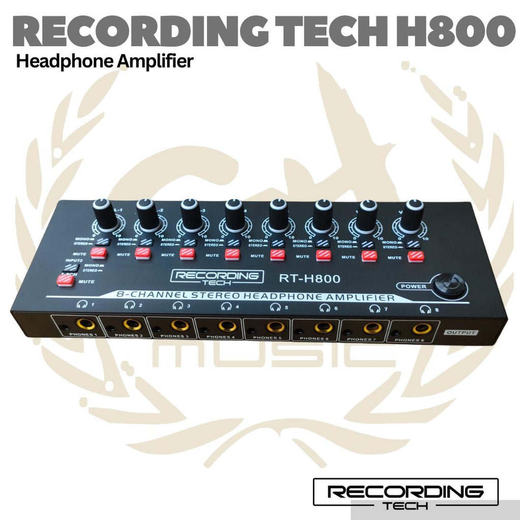 Recording Tech H800 - 8 Channel Stereo Headphone Amplifier Splitter