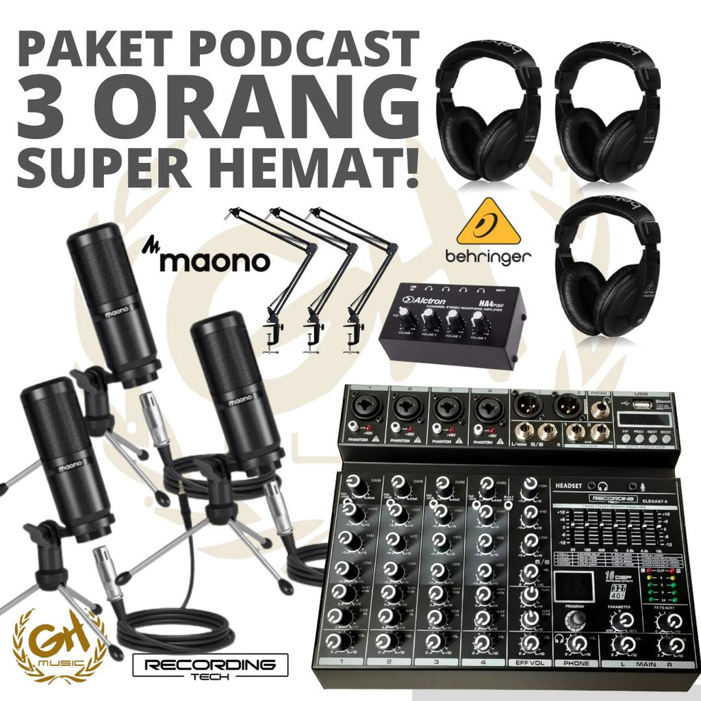PAKET PODCAST 3 ORANG MURAH BERKUALITAS PM360 / BM800 + RT ELEGANT 6