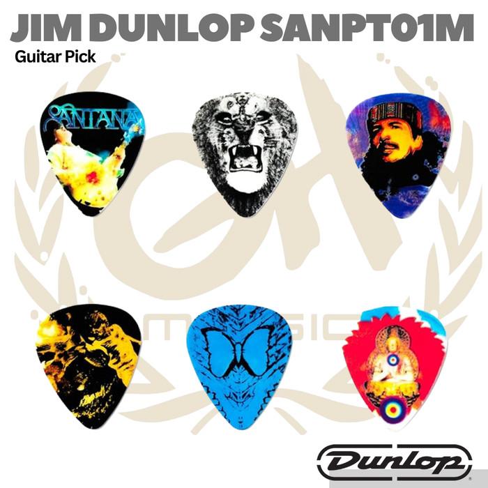 Jim Dunlop Santana Medium Pick SANPT01M - Pik Gitar Bass isi 6