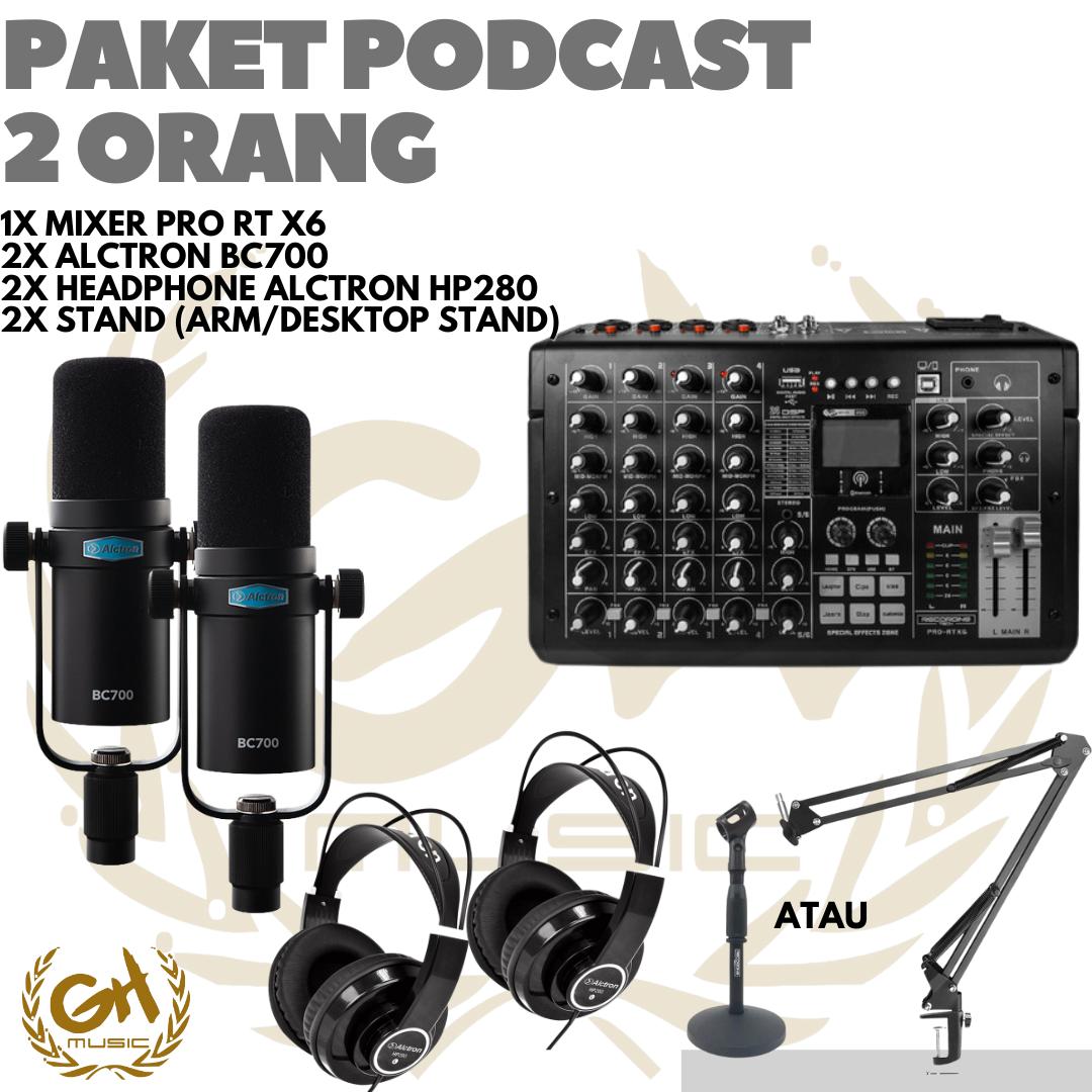 PAKET PODCAST 2 ORANG ALCTRON BC700 + RTX6PRO + HEADPHONE