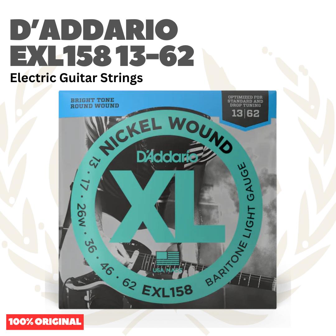 D'Addario EXL158 13-62 Nickel Wound, Baritone Light Gauge Electric Guitar Strings - Senar Gitar Listrik Elektrik EXL 158