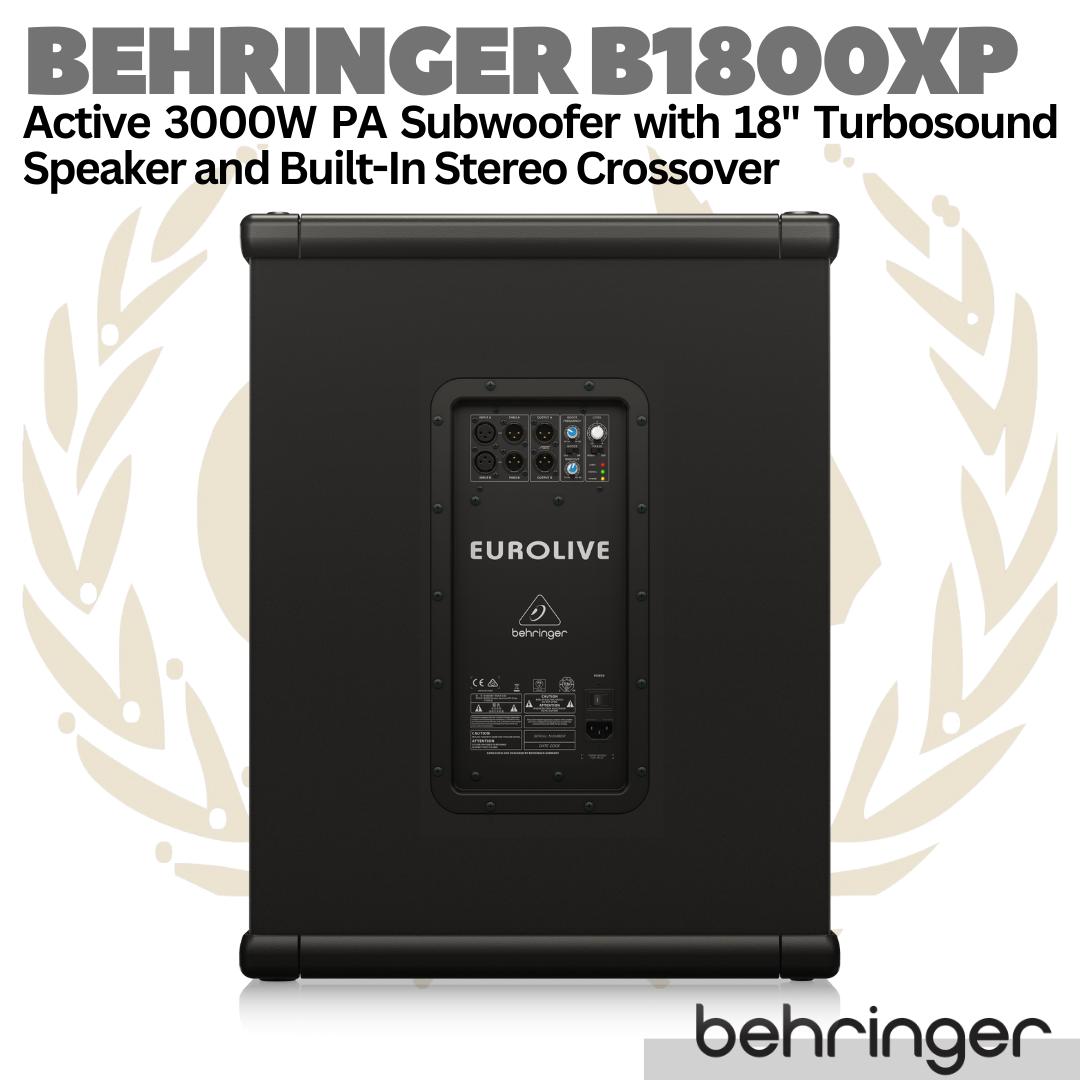 BEHRINGER EUROLIVE B1800XP Active 18 Inch 3000W PA Subwoofer | Sub