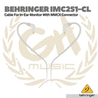 Behringer IMC251-CL Shielded Cable for In-Ear Monitors with MMCX Conns