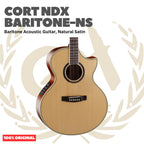 Cort NDX Baritone-NS Baritone Acoustic Guitar, Natural Satin - Gitar Akustik Baritone Low Standard Tuning Original Asli