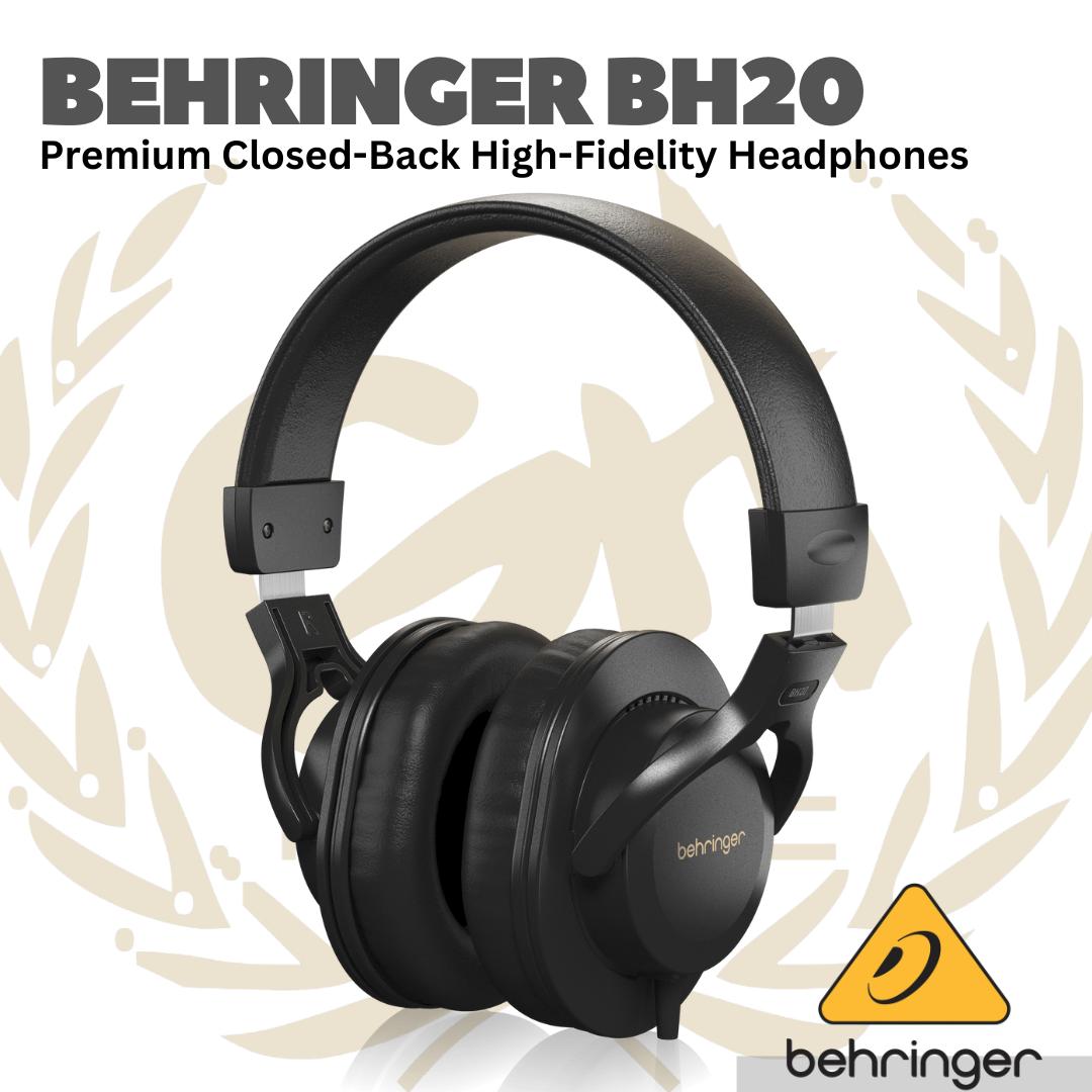 Behringer BH20 Premium Closed-Back High-Fidelity Headphones - Head phone BH-20 Asli