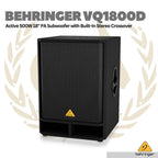 Behringer VQ1800D Active 500W 18" PA Subwoofer with Stereo Crossover