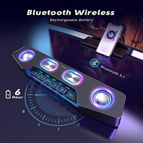 FIFINE A16 Computer Speaker, Bluetooth Wireless Gaming RGB Desktop