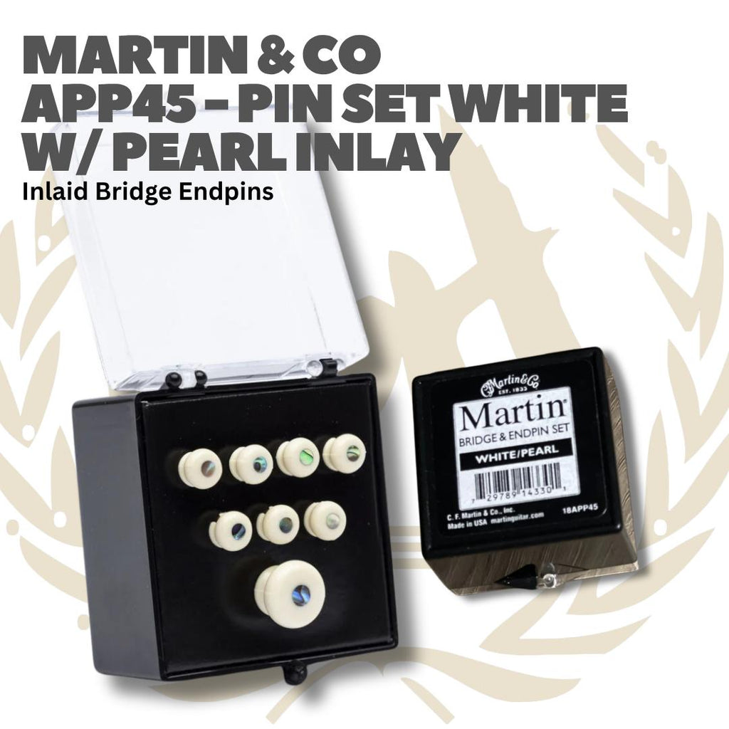 Martin Pin Set With Pearl Inlay Bridge Endpins Inlaid - Akustik Bridge Pin Acoustic APP45 APP42