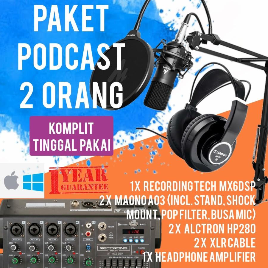 RECORDING TECH MX6DSP PLUS MAONO A03, PODCAST 2 ORANG KOMPLIT