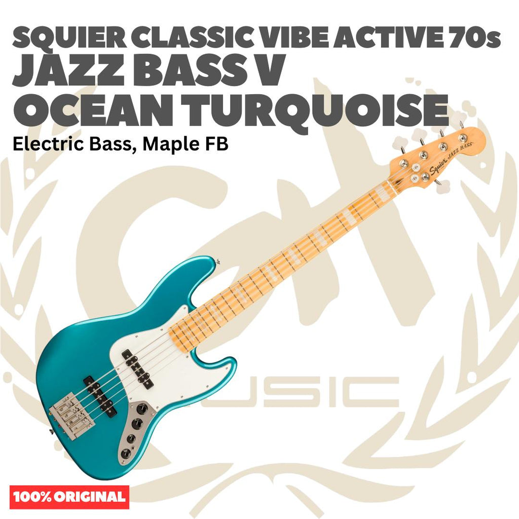 SQUIER Classic Vibe Active 70s Jazz Bass V Electric Bass Guitar - Gitar Bass Listrik Elektrik Aktif 5-string Original Asli