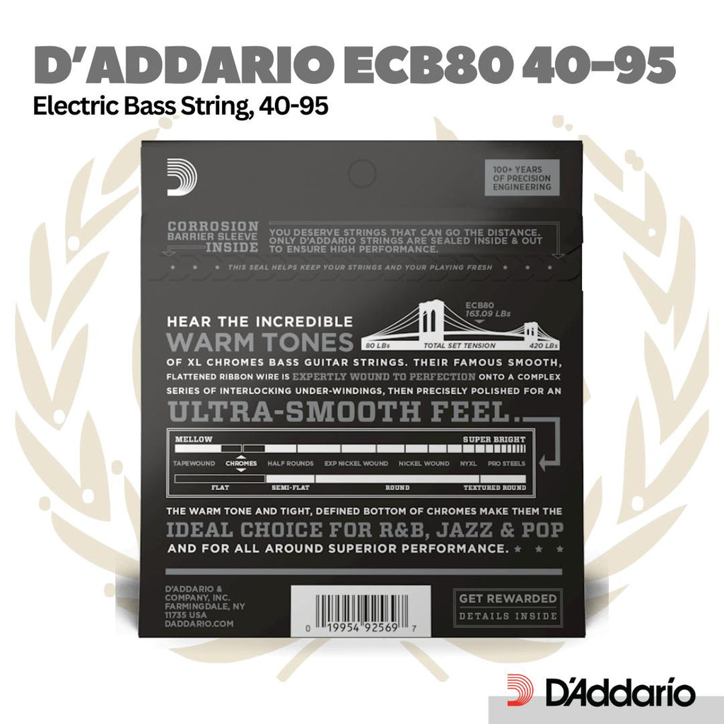 D'addario ECB80 40-95 Electric Bass String Long Scale - Senar Bass