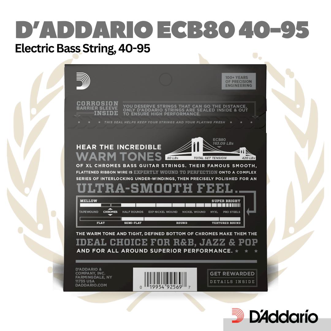 D'addario ECB80 40-95 Electric Bass String Long Scale - Senar Bass