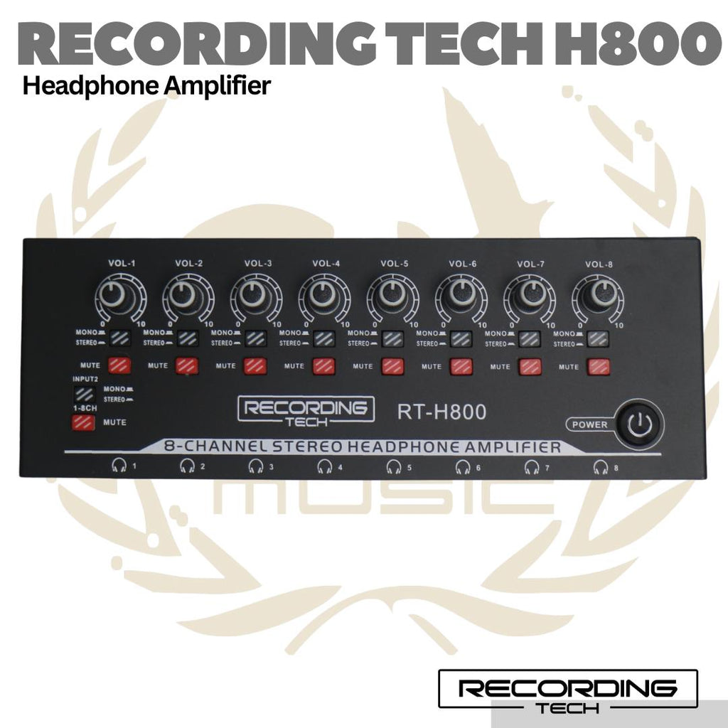 Recording Tech H800 - 8 Channel Stereo Headphone Amplifier Splitter