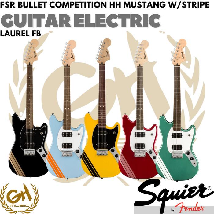 Squier FSR Bullet Competition HH Mustang with Stripes, Electric Guitar