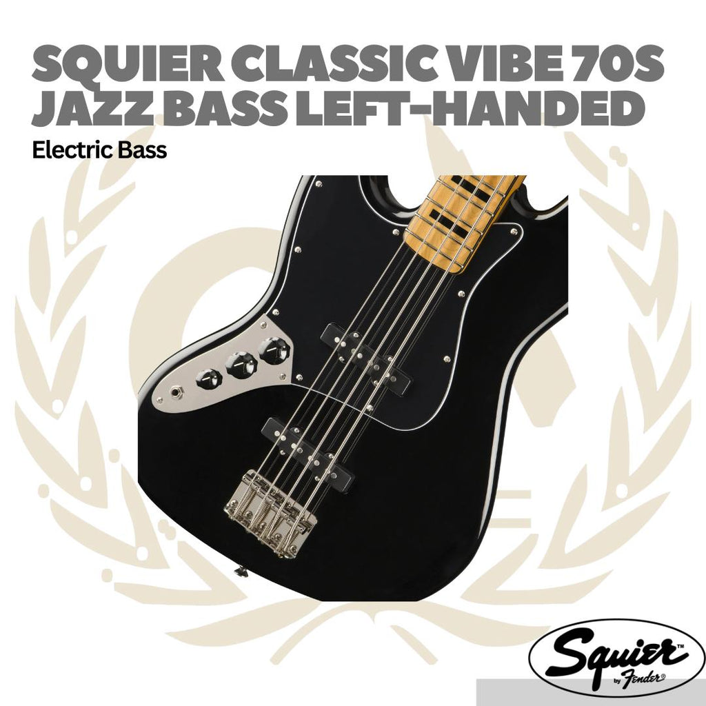 Squier Classic Vibe 70s Jazz Bass Left-Handed Guitar, Maple FB - Bass Elektrik Kidal