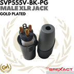 SREXACT Male 3 Pin XLR Jack Gold Plated - Jack Mic Premium Canon