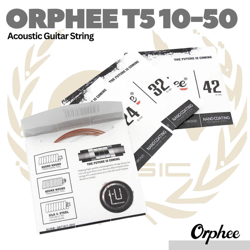 Orphee T5 Acoustic Guitar String 10-50 - Senar Gitar Akustik Steel