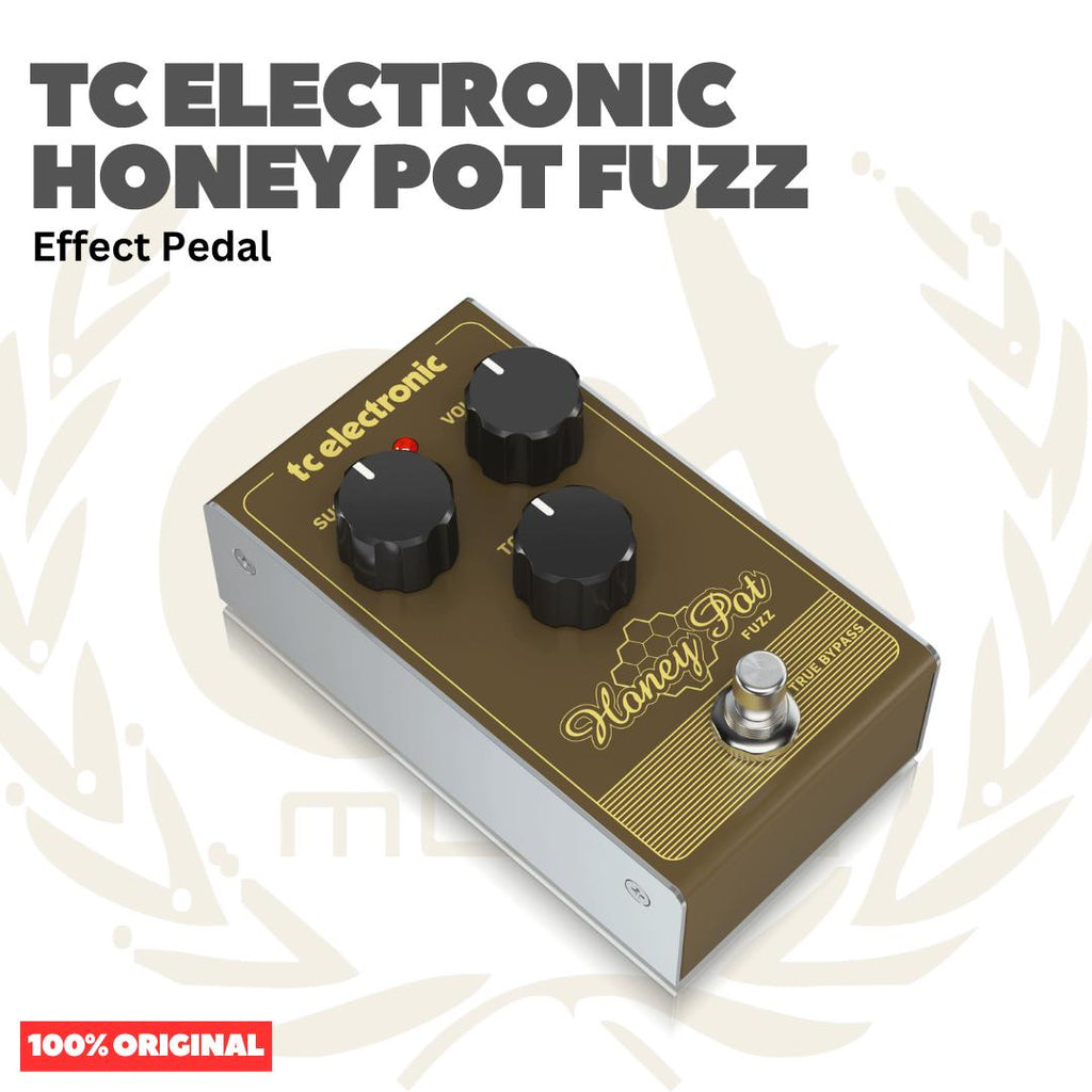 TC Electronic Honey Pot Fuzz Vintage-Flavored Fuzz Pedal with Massive Wall of Tones and Miles of Sustain Effect Pedal - Efek Pedal Gitar