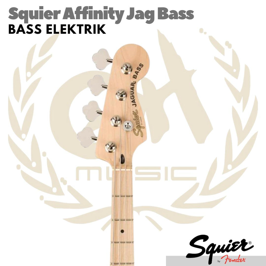 Squier Affinity Series Jag Bass Guitar, Maple FB - Gitar Bass Listrik