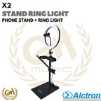 ALCTRON X2 RING LIGHT STAND, PHONE STAND + RING LIGHT