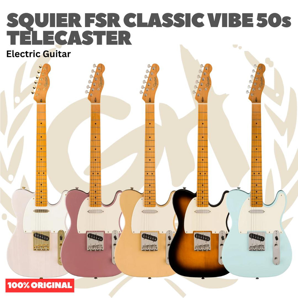 Squier FSR Classic Vibe 50s Telecaster Electric Guitar, Maple FB - Gitar Listrik Elektrik Original Asli