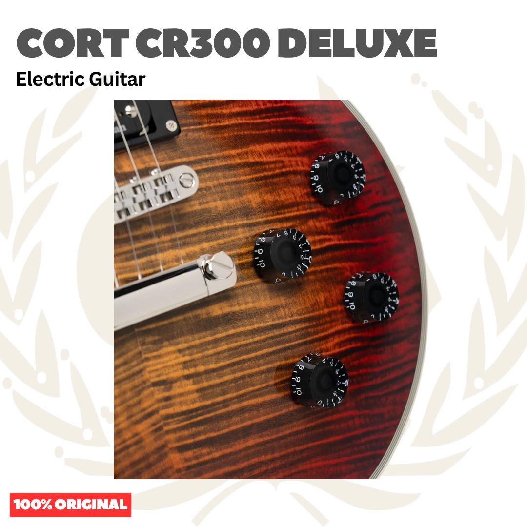 Cort CR300 Deluxe Flaming Burst Electric Guitar - Gitar Listrik Elektrik