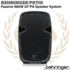 BEHRINGER PK110 Passive 480W 10 inch PA Speaker System | Spiker Pasif