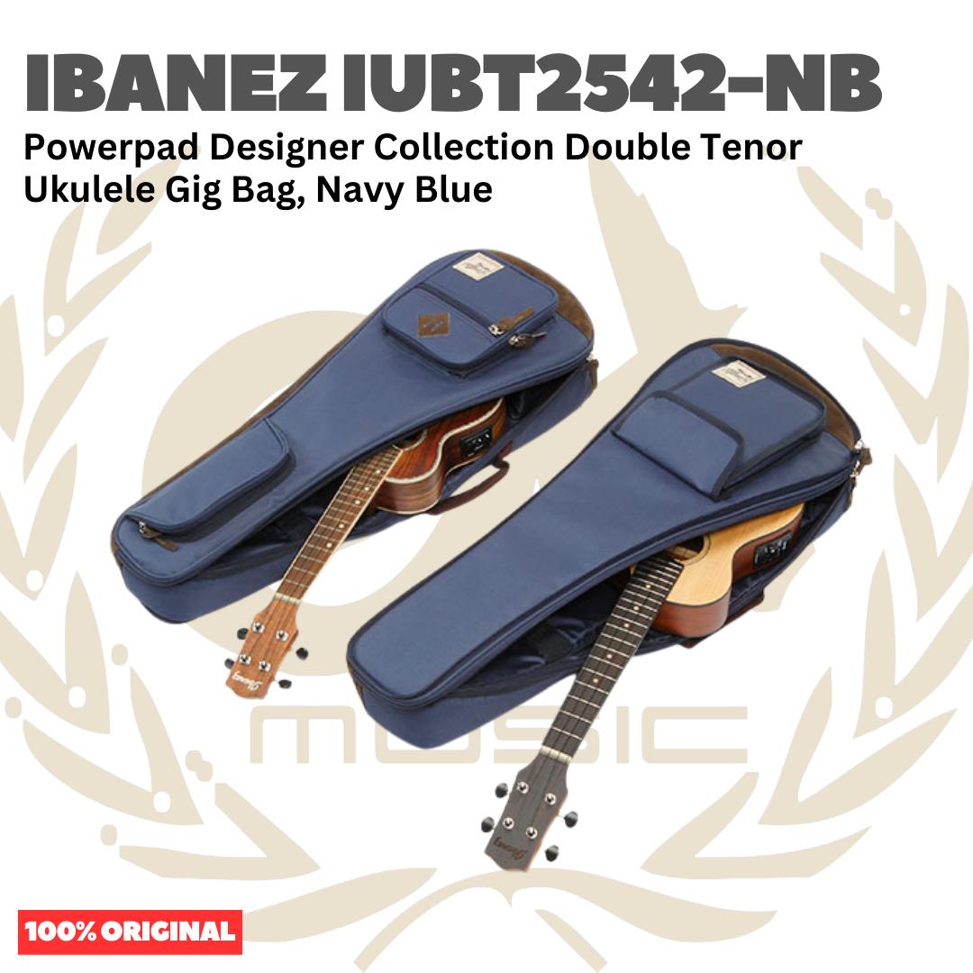 Ibanez IUBT2542-NB Powerpad Designer Collection Double Tenor Ukulele Gig Bag, Navy Blue - Tas Ukulele Tenor Isi 2 Original Asli