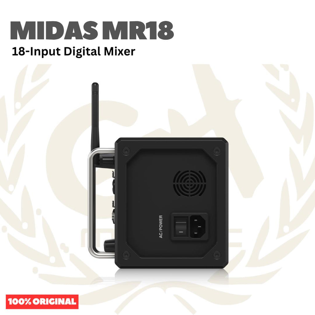 MIDAS MR18 18-Input Digital Mixer for iPad/Android Tablets with 16 Midas PRO Preamps, Integrated WiFi Module and Multi-Channel USB Audio Interface - Mixer Digital