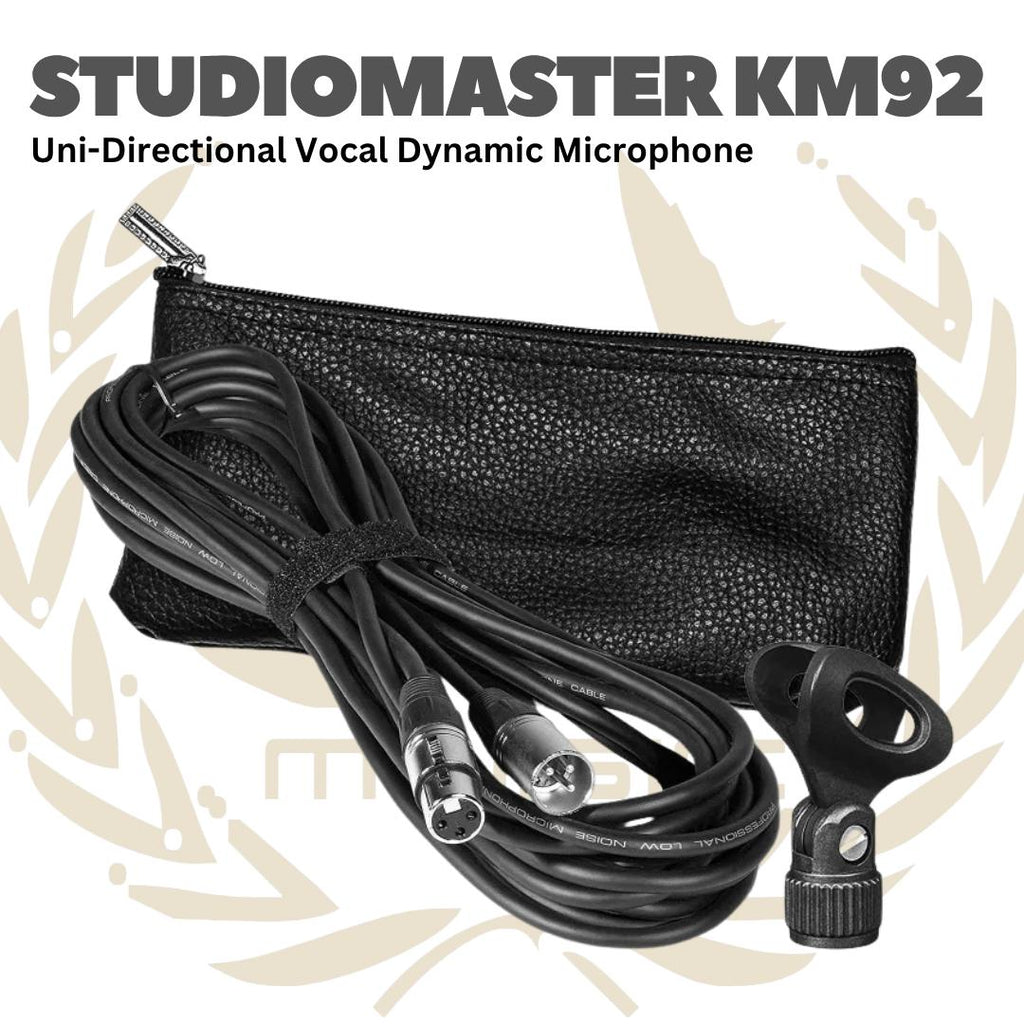 KM92 Uni-Directional Vocal Dynamic Microphone - KM 92 Mic Dinamik Karaoke Studiomaster KM-92 Mik Original