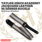 Taylor 2Inch Academy Jacquard Leather Guitar Strap w/Amber Buckle - Strap Gitar