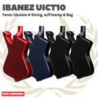 Ibanez UICT10 Tenor Ukulele 4-String w/Preamp & Bag - Ukulele Tenor 4-senar Original Asli