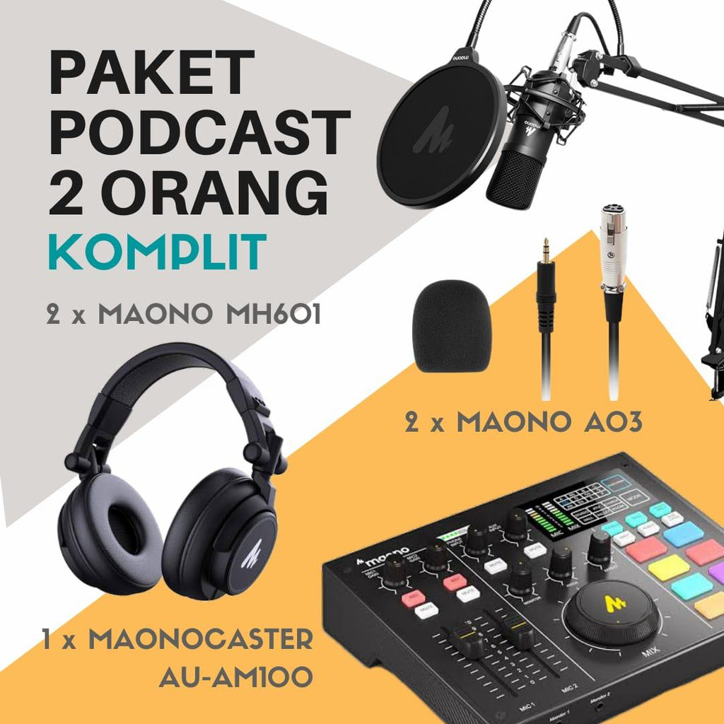 PAKET PODCAST 2 ORANG KOMPLIT MAONO AM100, A03T PLUS HEADPHONE