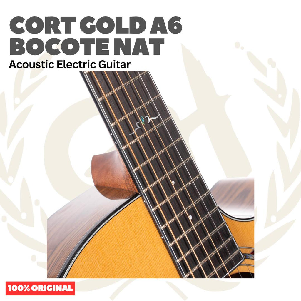 Cort GOLD A6 BOCOTE NAT Acoustic Electric w/Case - Gitar Akustik Elektrik