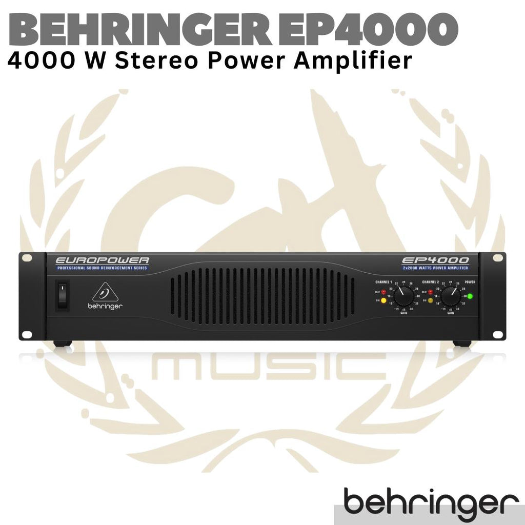 BEHRINGER EUROPOWER EP4000 4000 Watt Stereo Power Amplifier with ATR