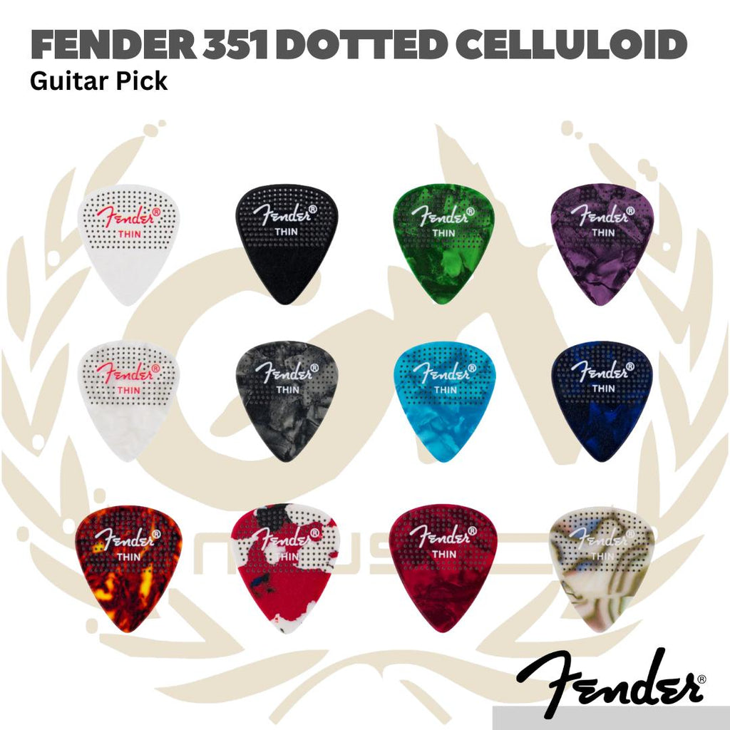 Fender 351 Dotted Celluloid Guitar Picks, 12-Pack - Pick Gitar
