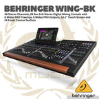 Behringer Wing-BK 48 Channel Full Stereo Digital Audio Mixer - 28 Bus Full Stereo Digital Mixing Console 24 Fader Control Surface Touch Screen