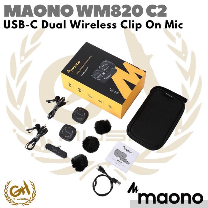 MAONO WM820 C2 DUAL WIRELESS CLIP ON MIC - USB C CONNECTION
