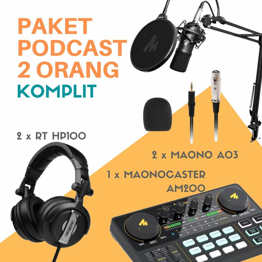 PAKET PODCAST 2 ORANG KOMPLIT MAONO AM200, A03T PLUS HEADPHONE