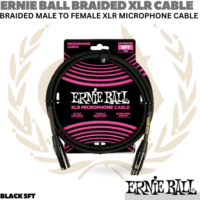 ERNIE BALL Braided XLR Male to Female Microphone Cable | Kabel Mic XLR