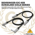 Behringer GIC 4SR  1/4" Right TRS Right Angled Instrument Cable - Jack Kabel Instrument