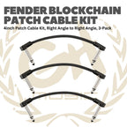 Fender Blockchain 4inch Patch Cable Kit, Right Angle to Right Angle, 3-Pack - Kabel Jumper Efek