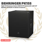 BEHRINGER PK15S High-Performance Active 1000 W PA Subwoofer with 15inch Speaker and Built-In Stereo Crossover - Speaker Aktif
