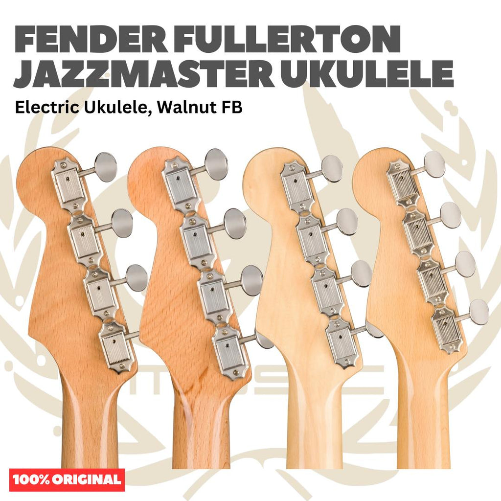 Fender Fullerton Jazzmaster Ukulele - Ukulele Elektrik Body Jazzmaster Mini 4-Senar With Preamp Original Asli