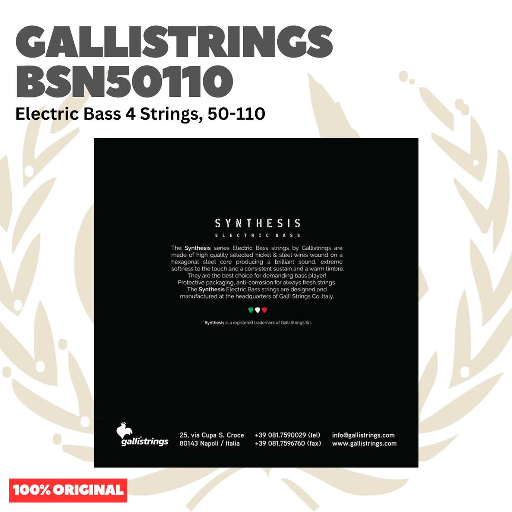 GALLISTRINGS BSN50110 Electric Bass 4-Strings 50-110 Long Scale - Senar Bass Listrik Elektrik Galli Strings Original Asli